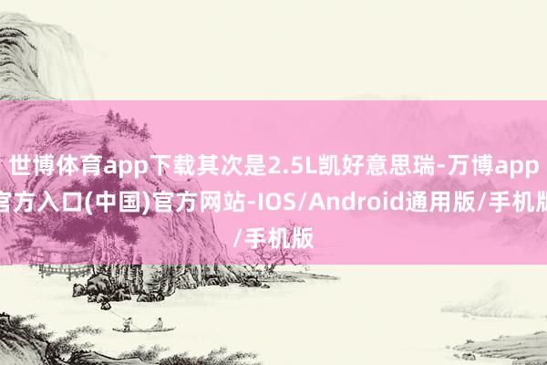 世博体育app下载其次是2.5L凯好意思瑞-万博app官方入口(中国)官方网站-IOS/Android通用版/手机版