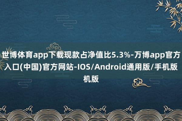 世博体育app下载现款占净值比5.3%-万博app官方入口(中国)官方网站-IOS/Android通用版/手机版