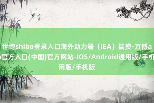 世博shibo登录入口海外动力署（IEA）揣摸-万博app官方入口(中国)官方网站-IOS/Android通用版/手机版