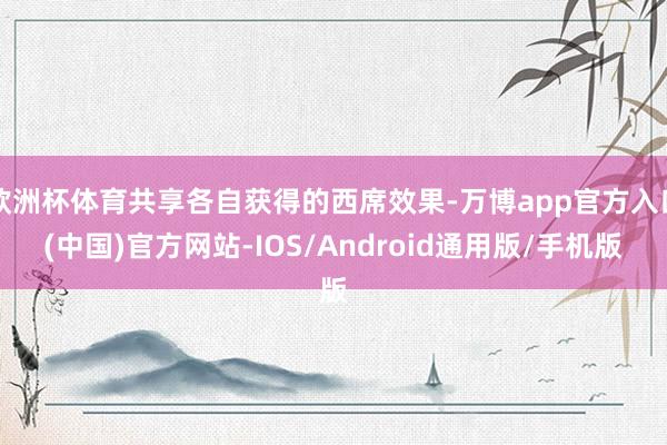 欧洲杯体育共享各自获得的西席效果-万博app官方入口(中国)官方网站-IOS/Android通用版/手机版