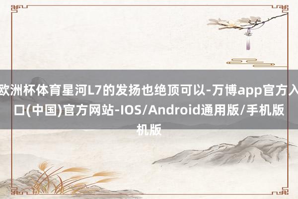 欧洲杯体育星河L7的发扬也绝顶可以-万博app官方入口(中国)官方网站-IOS/Android通用版/手机版