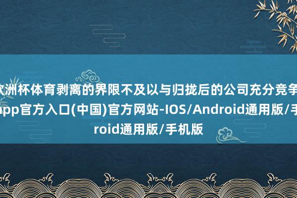 欧洲杯体育剥离的界限不及以与归拢后的公司充分竞争-万博app官方入口(中国)官方网站-IOS/Android通用版/手机版