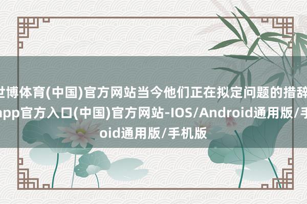 世博体育(中国)官方网站当今他们正在拟定问题的措辞-万博app官方入口(中国)官方网站-IOS/Android通用版/手机版