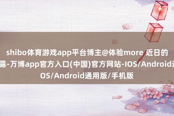 shibo体育游戏app平台博主@体验more 近日的一份爆料则披露-万博app官方入口(中国)官方网站-IOS/Android通用版/手机版