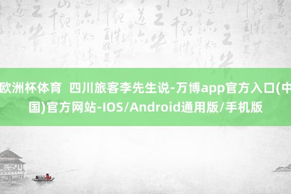 欧洲杯体育  四川旅客李先生说-万博app官方入口(中国)官方网站-IOS/Android通用版/手机版