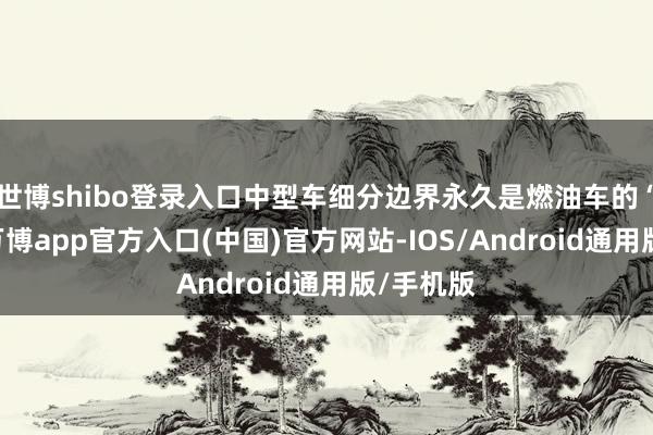 世博shibo登录入口中型车细分边界永久是燃油车的“宇宙”-万博app官方入口(中国)官方网站-IOS/Android通用版/手机版