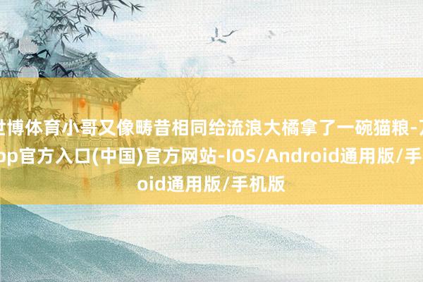 世博体育小哥又像畴昔相同给流浪大橘拿了一碗猫粮-万博app官方入口(中国)官方网站-IOS/Android通用版/手机版