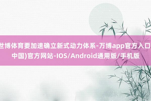 世博体育要加速确立新式动力体系-万博app官方入口(中国)官方网站-IOS/Android通用版/手机版
