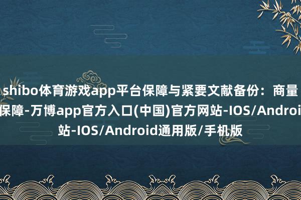 shibo体育游戏app平台保障与紧要文献备份：商量购买有意的旅游保障-万博app官方入口(中国)官方网站-IOS/Android通用版/手机版