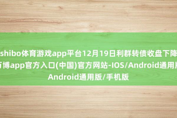 shibo体育游戏app平台12月19日利群转债收盘下降0.39%-万博app官方入口(中国)官方网站-IOS/Android通用版/手机版
