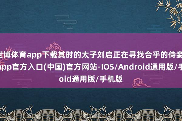 世博体育app下载其时的太子刘启正在寻找合乎的侍妾-万博app官方入口(中国)官方网站-IOS/Android通用版/手机版