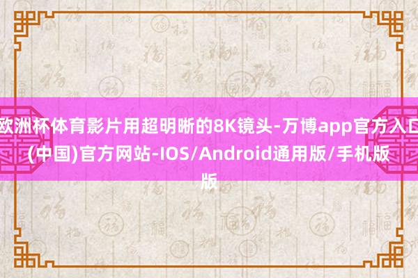 欧洲杯体育影片用超明晰的8K镜头-万博app官方入口(中国)官方网站-IOS/Android通用版/手机版