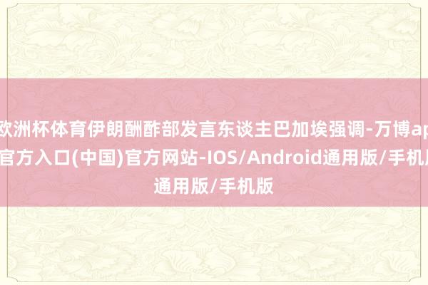欧洲杯体育伊朗酬酢部发言东谈主巴加埃强调-万博app官方入口(中国)官方网站-IOS/Android通用版/手机版