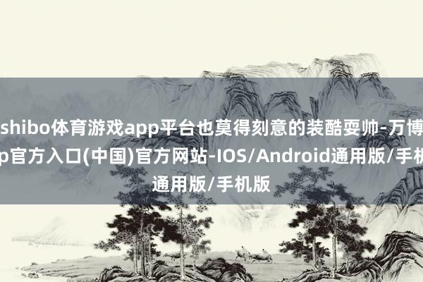 shibo体育游戏app平台也莫得刻意的装酷耍帅-万博app官方入口(中国)官方网站-IOS/Android通用版/手机版